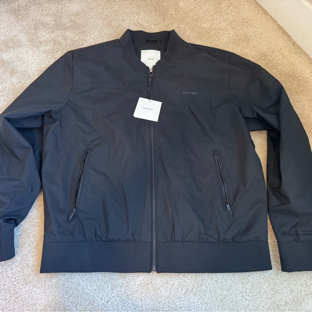 Calvin Klein Men's Black Bomber Jacket - NWT